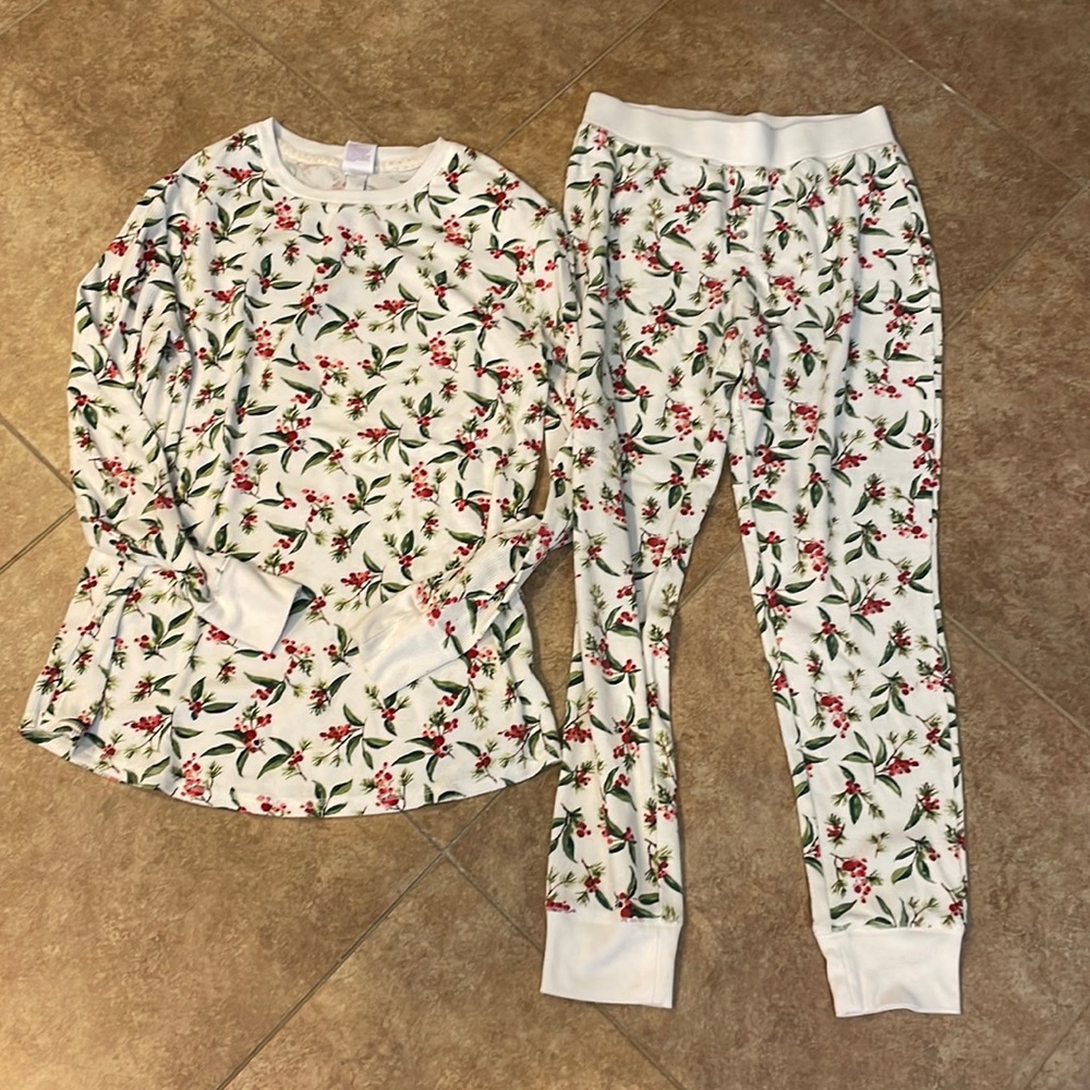Stars above size small thermal pajamas